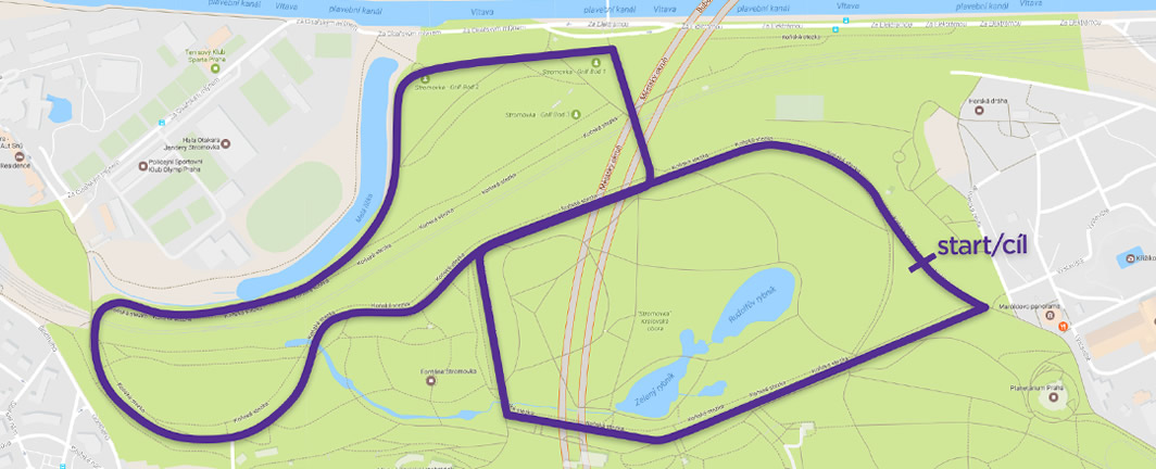 mapa běhu