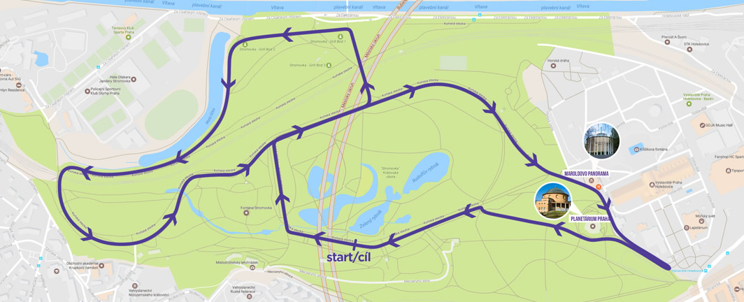 mapa běhu